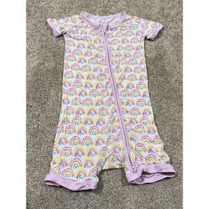 Little Sleepies Signature Rainbow Shorty Zippy Pajamas 2T Girls Bamboo